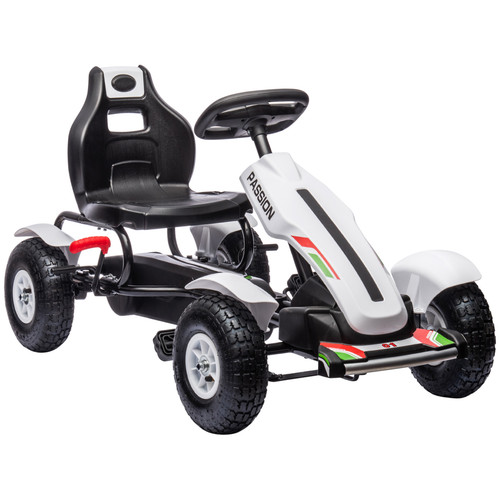 White kids pedal kart - white,
